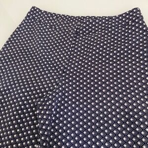 Susan Graver Womens Diamond Print Pants Stretch Crop Casual Blue White‎ Size 10